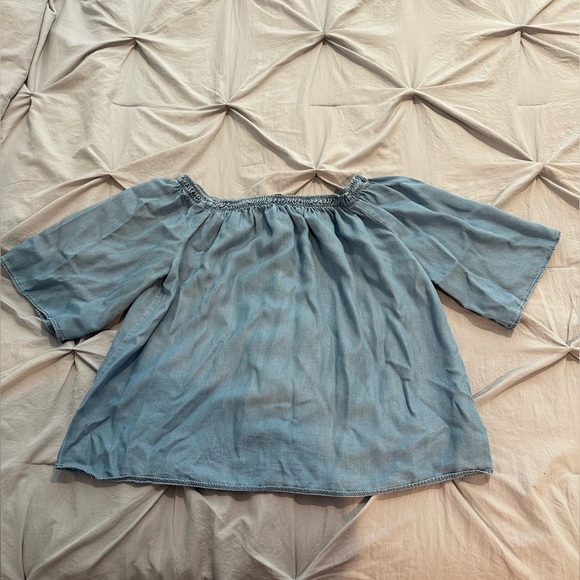 Mossimo XS Chambray Off The Shoulder Top - Picture 1 of 4